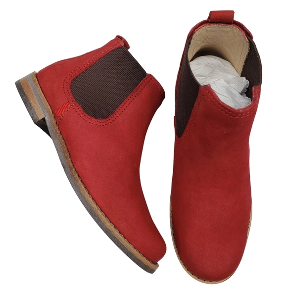 Marc JosephNIB Webster Bootie Red Nubuck Leather Pull On Boots Boy's 10.5